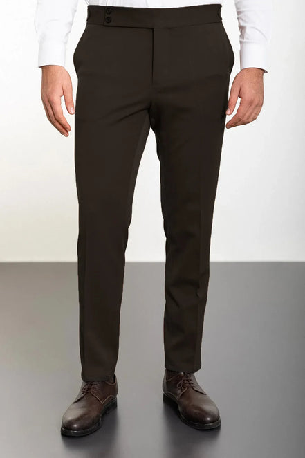Mens Dark Brown Wool Pants