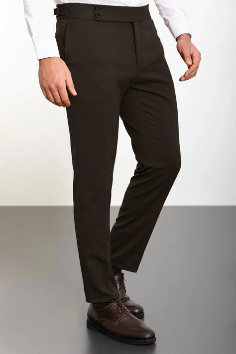 Dark Brown Wool Pants for Men