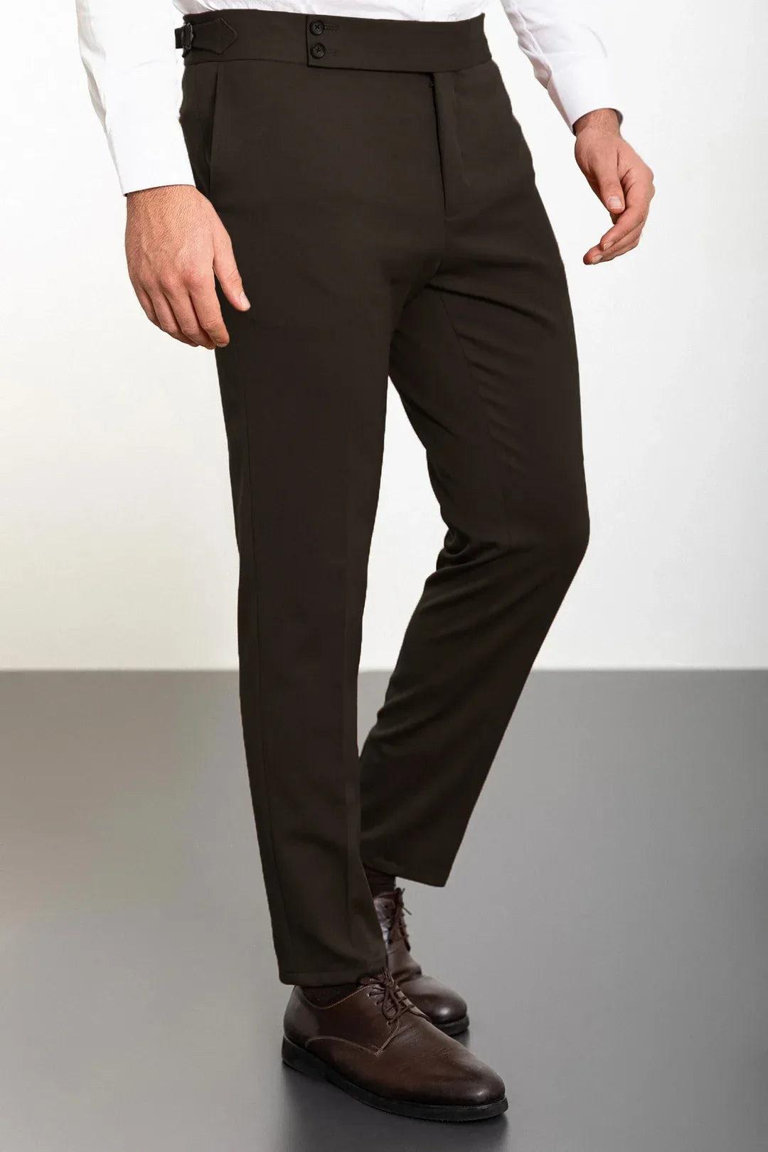 Dark Brown Wool Pants for Men