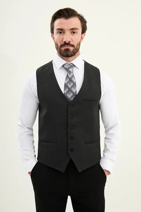 Dark Gray Wool Suit Vest