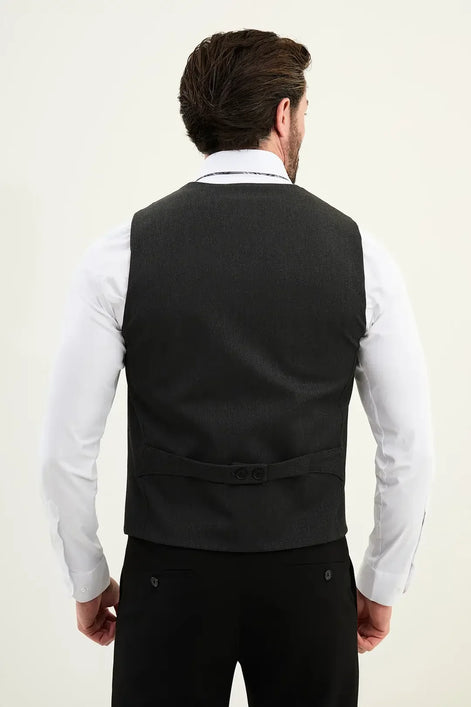 Dark Gray Wool Suit Vest