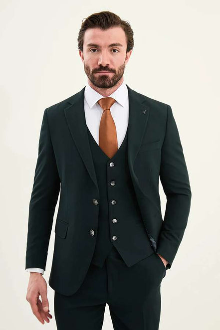 Dark Green Mens Suit