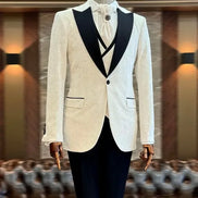 Floral Black and White Tuxedo for Men