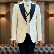 Floral Black and White Tuxedo