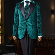 Floral Emerald Green Tuxedo