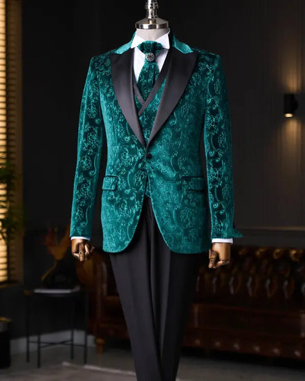 Floral Emerald Green Tuxedo