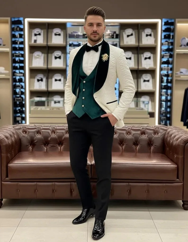 green velvet tuxedo dress Men's Green Velvet Double Breasted Tuxedo Suit by StudioSuits
