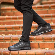 Men’s Black Leather & Suede Sneakers