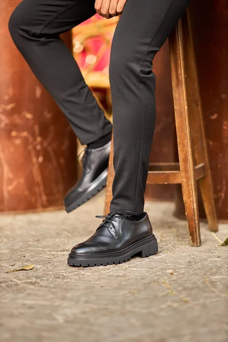 Men's Black Derby Shoes Stylish & Comfortable Formal Shoes - GENT WITH Men's Black Derby Shoes Stylish & Comfortable Formal Shoes - GENT WITH