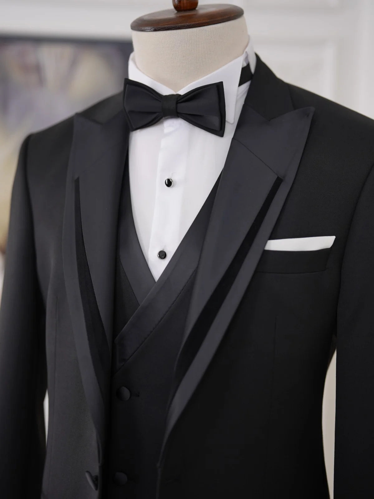 Peak Lapel Black on Black Tuxedo