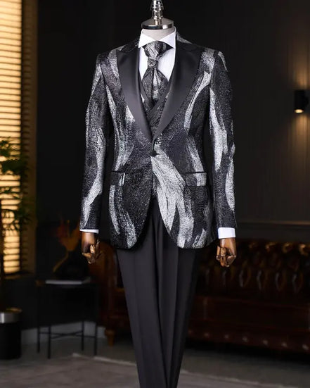 Silver Prom Suit for Men