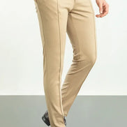 Striped Beige Wool Pants