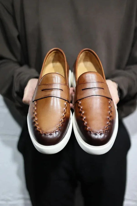 Tan Brown Penny Loafers