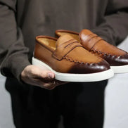 Tan Brown Penny Loafers for Men