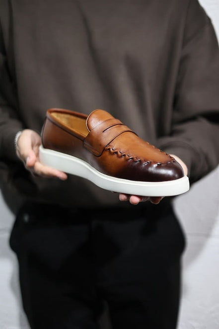 Tan Brown Penny Loafers