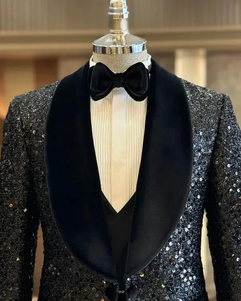 Wilson Velvet Black Sequin Tuxedo