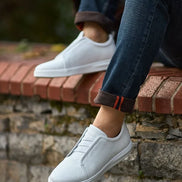 White Laceless Sneakers