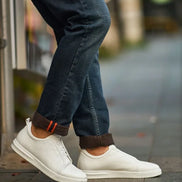 White Laceless Sneakers