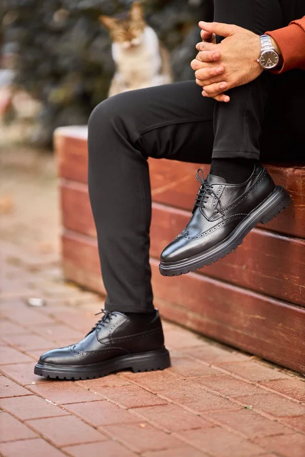 Wingtip Black Brogue Derby Shoes