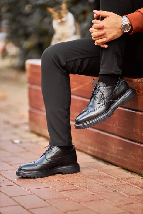Wingtip Black Brogue Derby Shoes