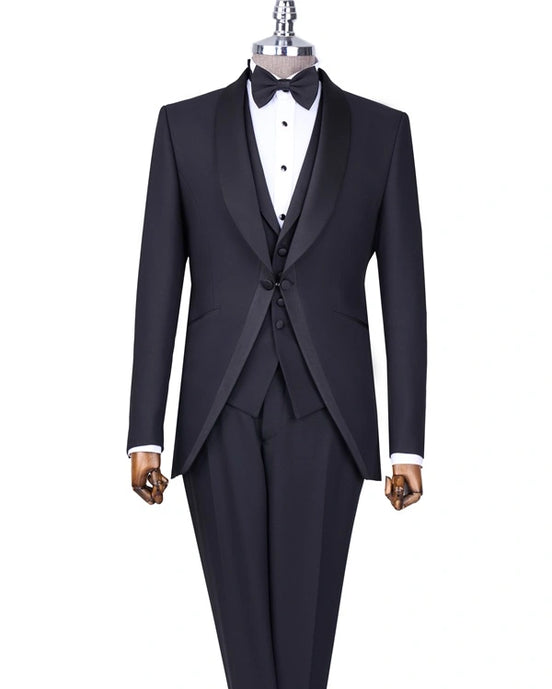Black Tuxedo with Vest for Men