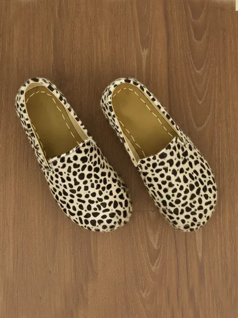 Women’s Earthing Dalmatian Print Leather Loafers
