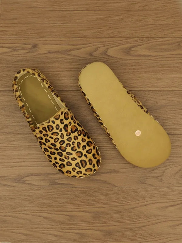 Earthing Leopard Print Loafers for Women