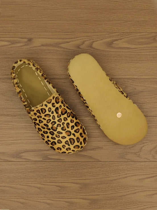 Earthing Leopard Print Loafers for Women