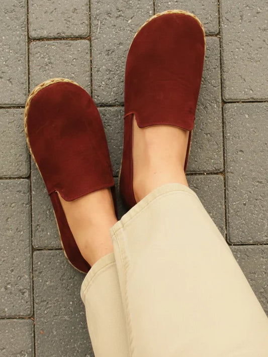Women’s Earthing Nubuck Burgundy Loafers