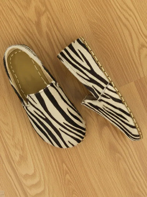 Barefoot Women’s Earthing Zebra Pattern Loafers