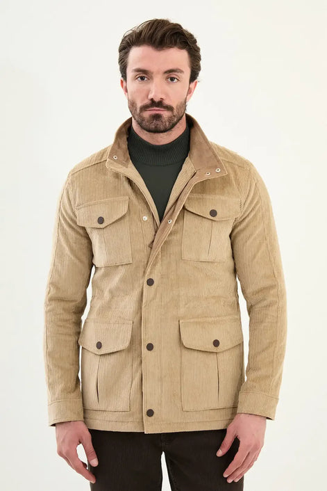 Marina Wool Corduroy Coat Beige