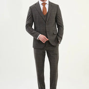 Wool Black Plaid Suit