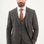 Wool Black Plaid Suit
