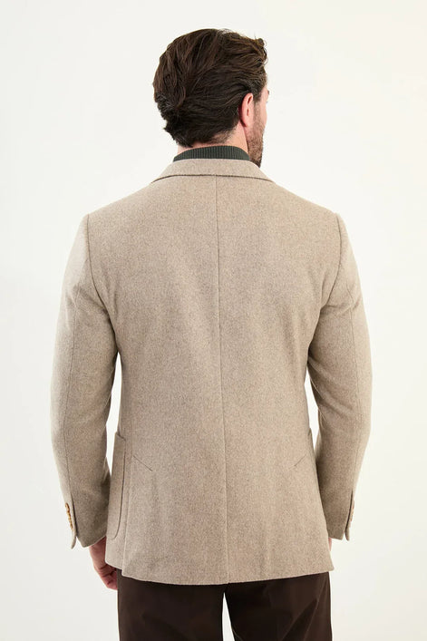 Beige Wool Blazer Mens