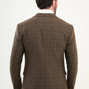 Wool Brown Plaid Suit