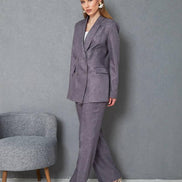 Wool Gray Double Breasted Suit Women