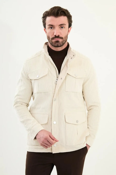 Marina Wool Corduroy Coat Off White