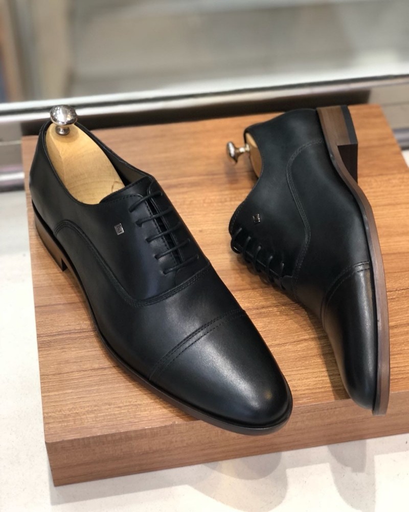 Black Calf Leather Oxford by Gentwith.com with Free Shipping