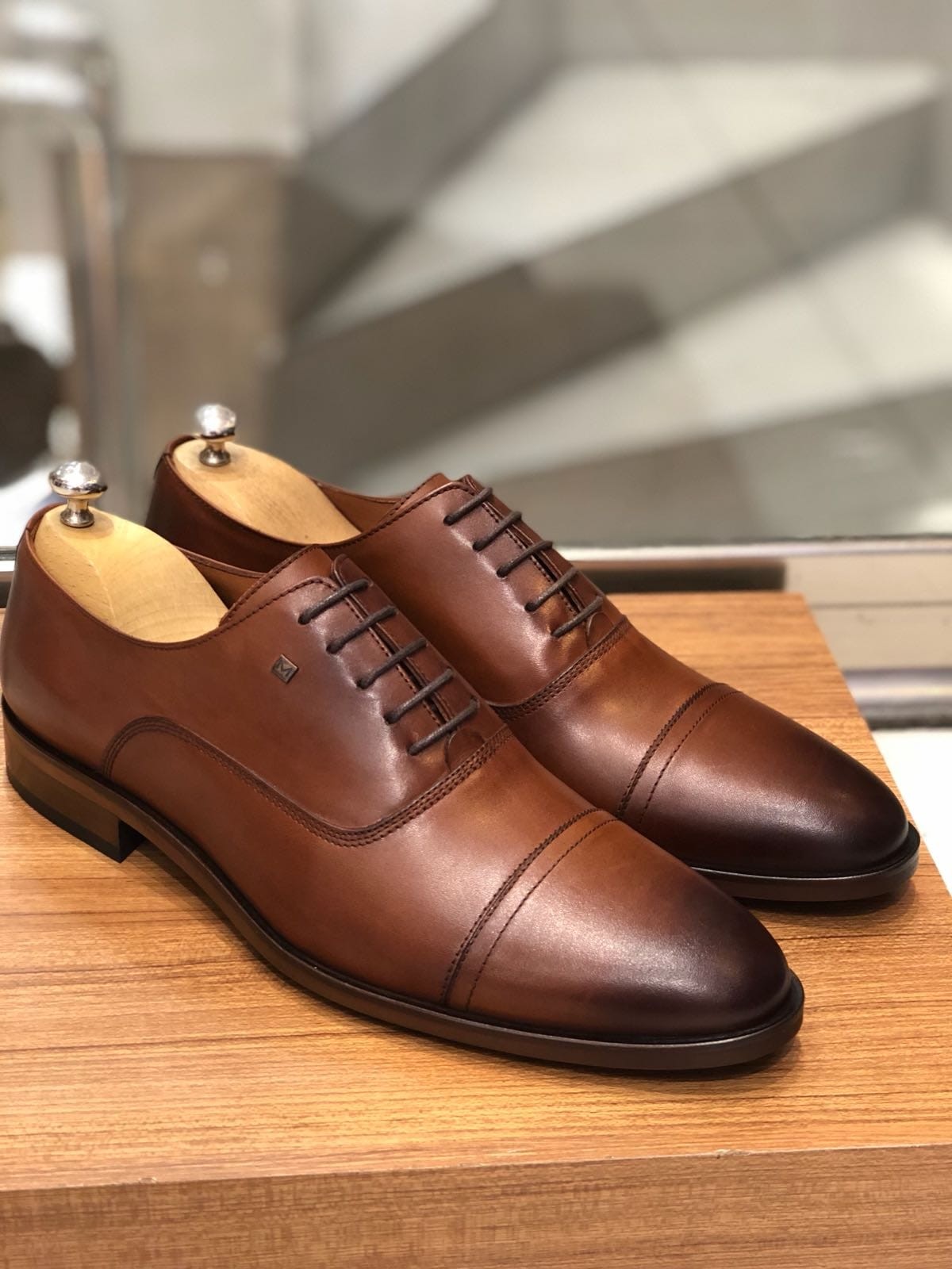 camel oxford shoes