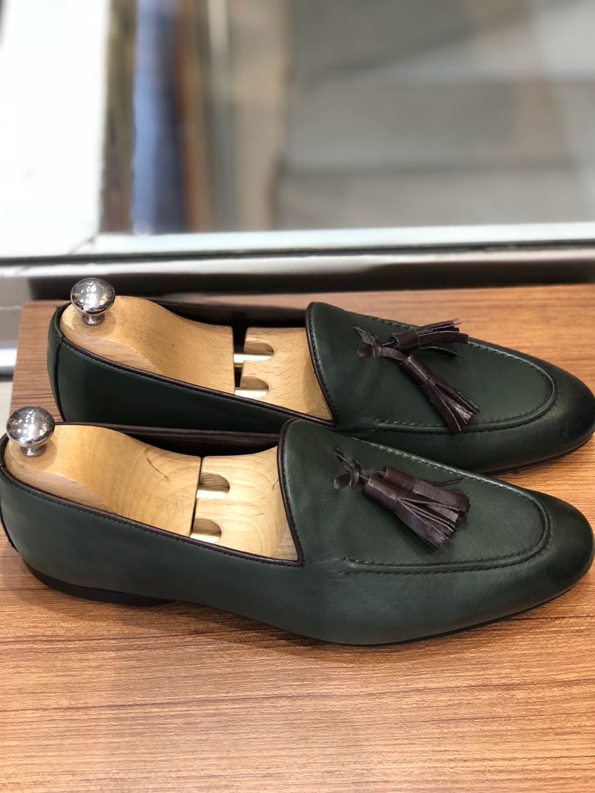 Buy Green Tassel Loafer by Gentwith.com with Free Shipping