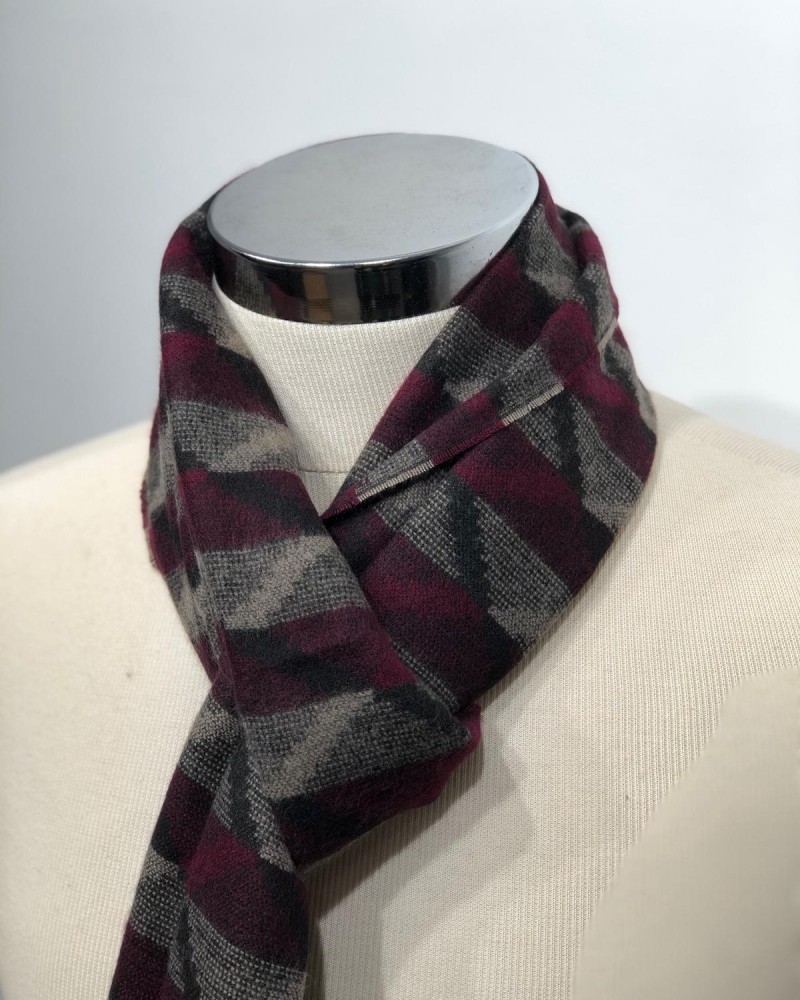 Claret Red Patterned Scarf by Gentwith.com with Free Shipping