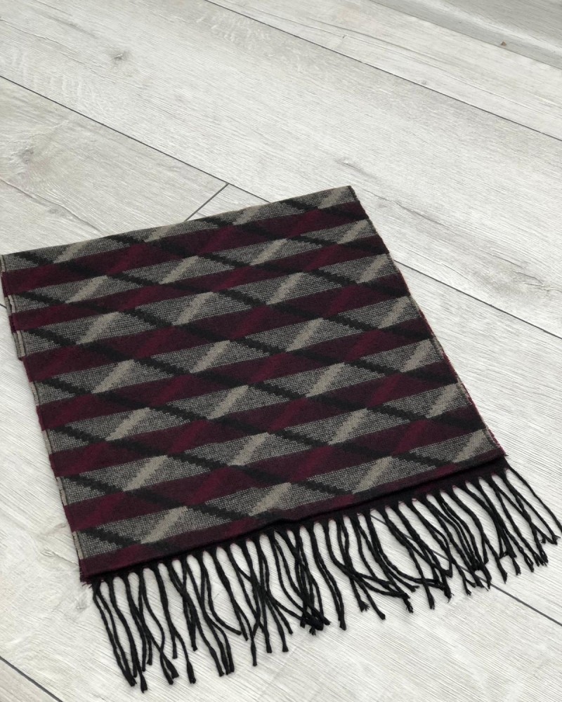 Claret Red Patterned Scarf by Gentwith.com with Free Shipping