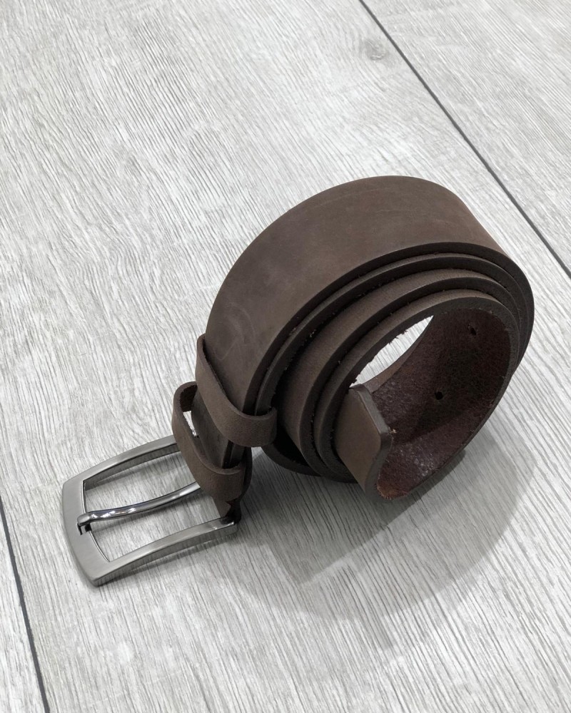 Brown Leather Belt by Gentwith.com with Free Shipping