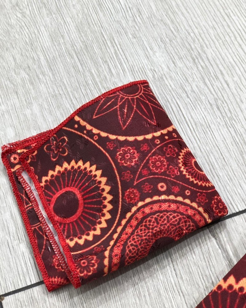 Claret Red Floral Tie by Gentwith.com with Free Shipping