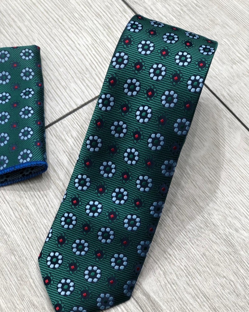 Green Floral Tie by Gentwith.com with Free Shipping