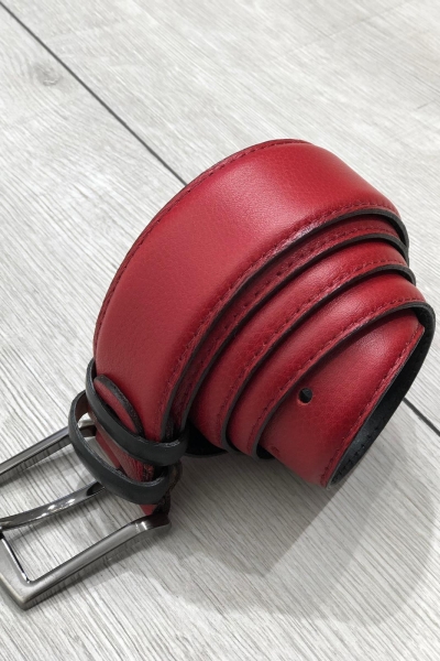 Red Leather Belt by Gentwith.com with Free Shipping