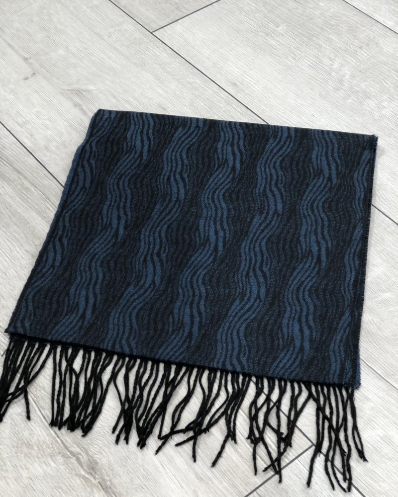 Blue Patterned Scarf by Gentwith.com with Free Shipping