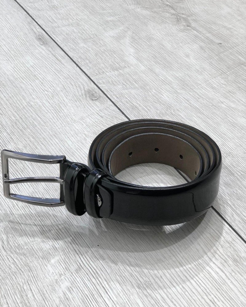 Black Leather Belt by Gentwith.com with Free Shipping