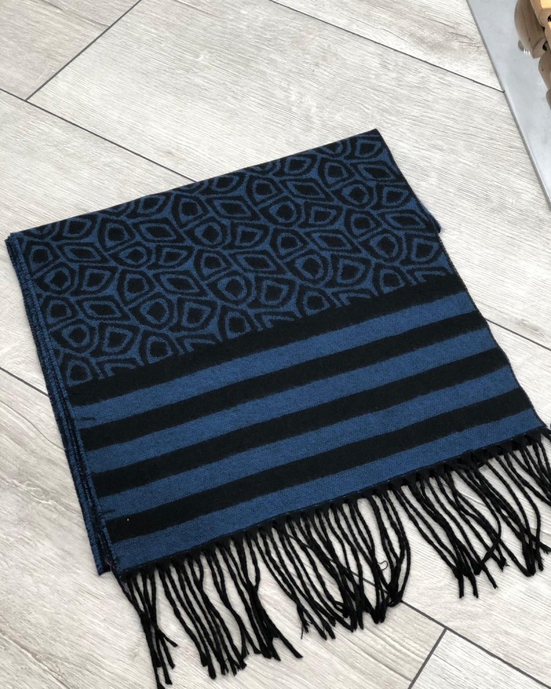 Blue Patterned Scarf by Gentwith.com with Free Shipping