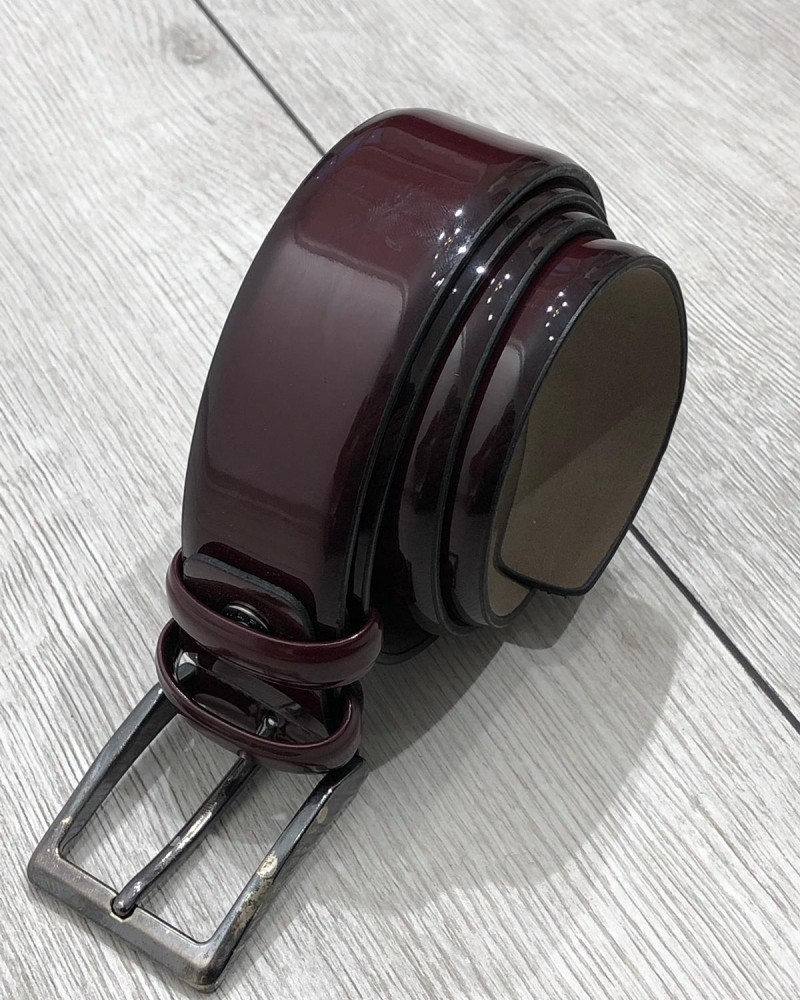 Bordeaux Leather Belt by Gentwith.com with Free Shipping